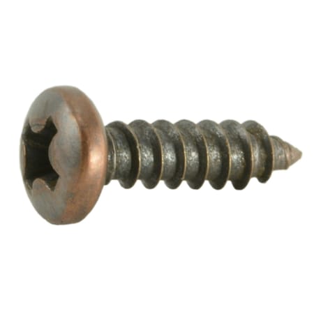 Midwest Fastener Sheet Metal Screw, #6 x 1/2 in, Bronze Plated Steel Pan Head Phillips Drive, 50 PK 35941